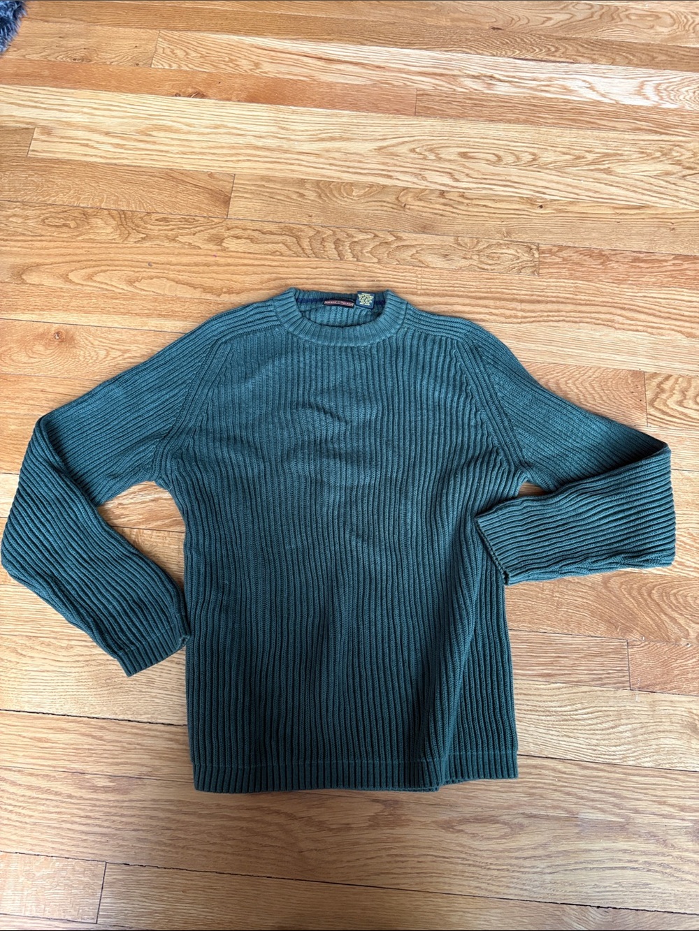 Men's Ribbed Crewneck Sweater — Deep Teal Green